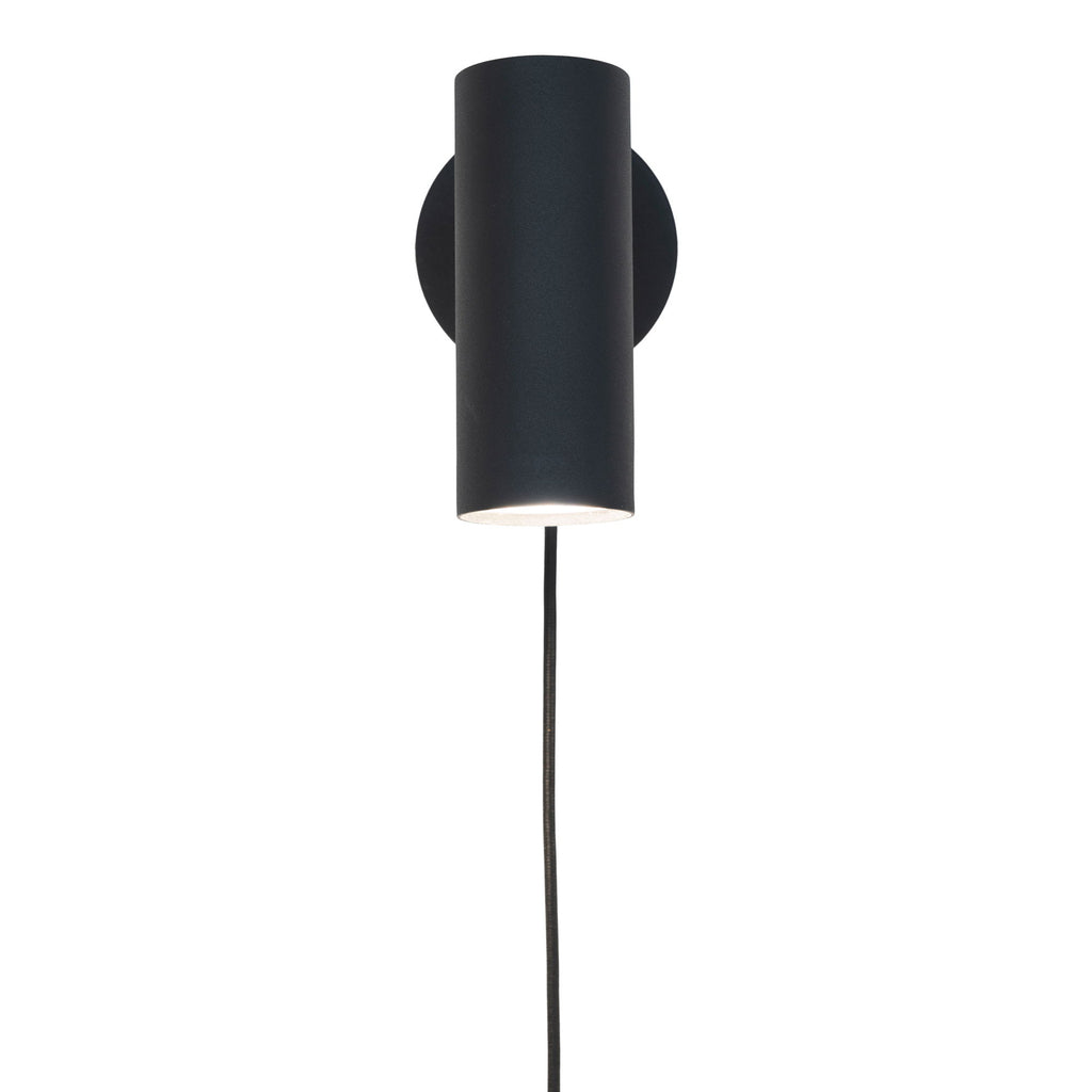 Paris Wall Lamp - Lamp in black with a 190 cm fabric cord Bulb: GU10/5W LED IP20